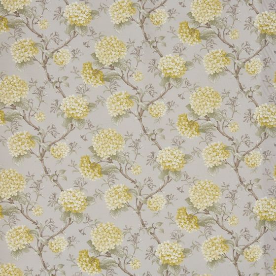 Bouquet Curtain Fabric in Pebble