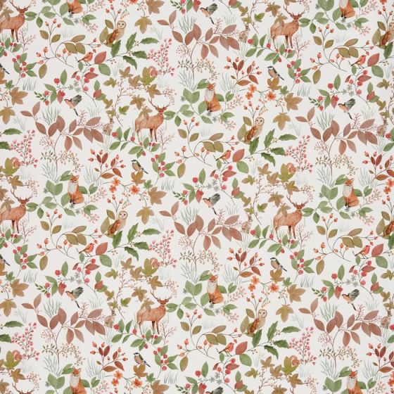 Hedgerow Curtain Fabric in Woodrose