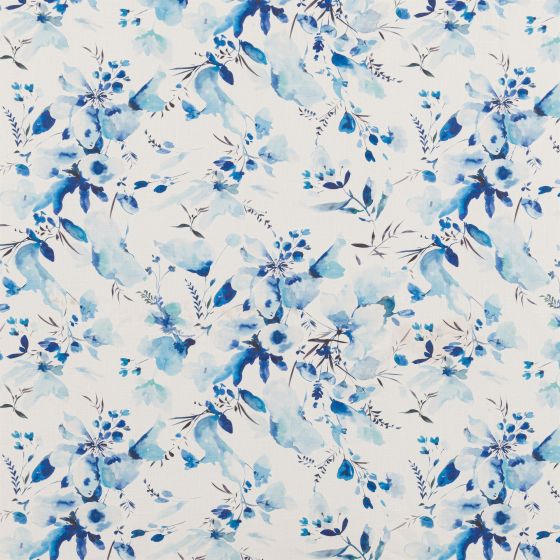 Monet Curtain Fabric in Azure