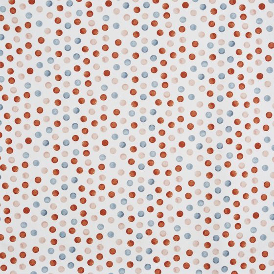 Porthole Curtain Fabric in Coral