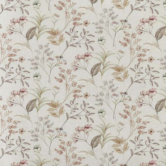 Verbena Curtain Fabric in Mineral