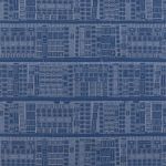 Library in Indigo by Beaumont Textiles