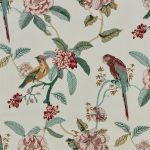 Birds of Paradise in Damson by iLiv Fabrics
