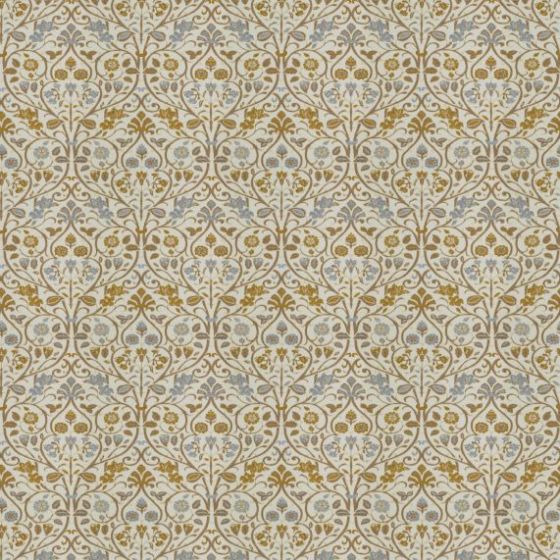 Abbey Curtain Fabric in Turmeric