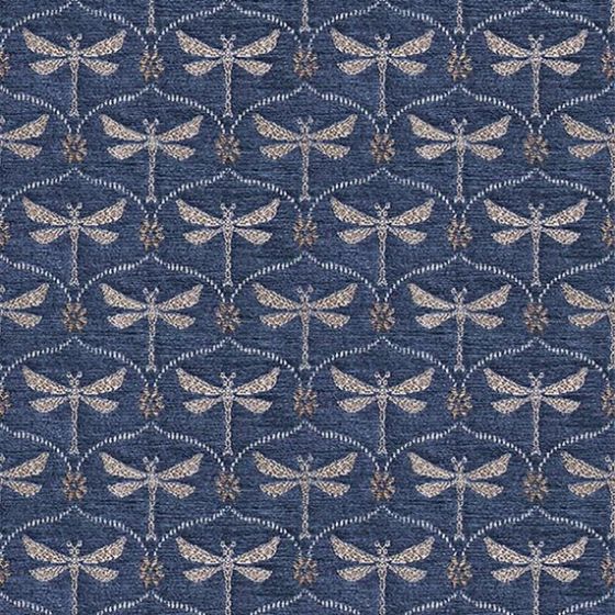 Melbury Curtain Fabric in Balmoral Blue