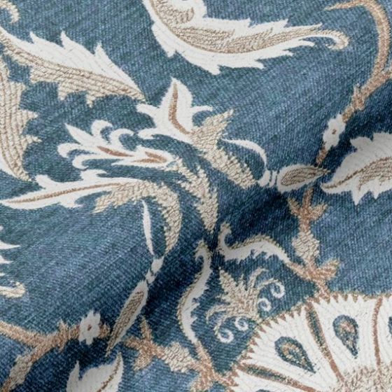 Osbourne Curtain Fabric in Balmoral Blue