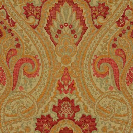 Persia Curtain Fabric in Apple Red