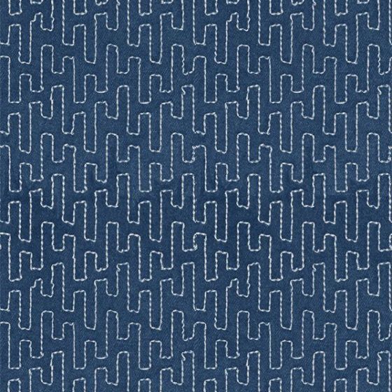 Toledo Curtain Fabric in Egyptian Blue