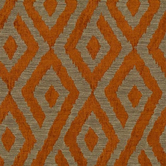 Kalahari Curtain Fabric in Burnt Ochre