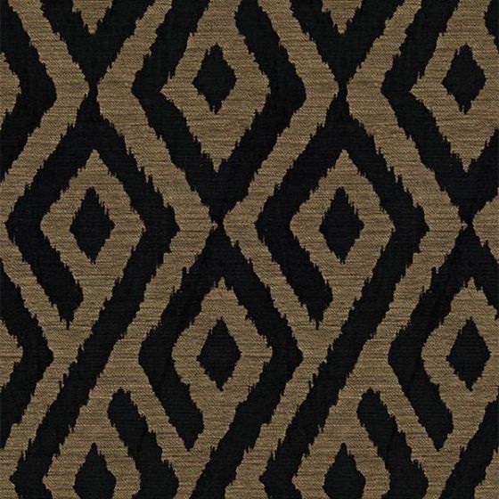 Kalahari Curtain Fabric in Ebony