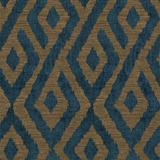 Kalahari Curtain Fabric in Indigo