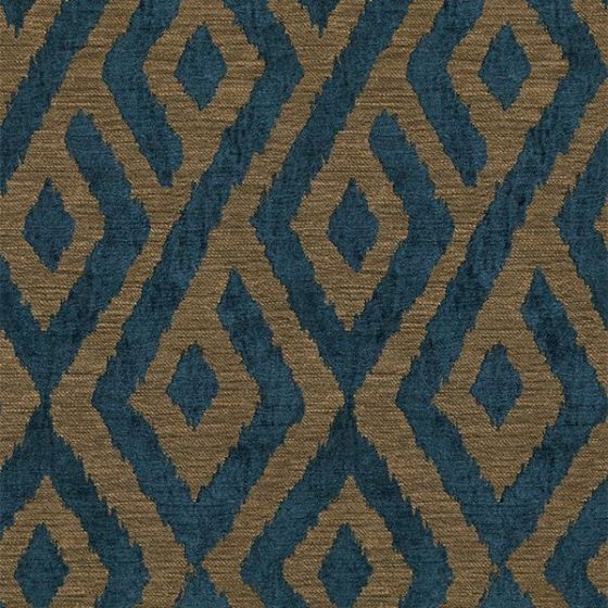 Kalahari Curtain Fabric in Indigo
