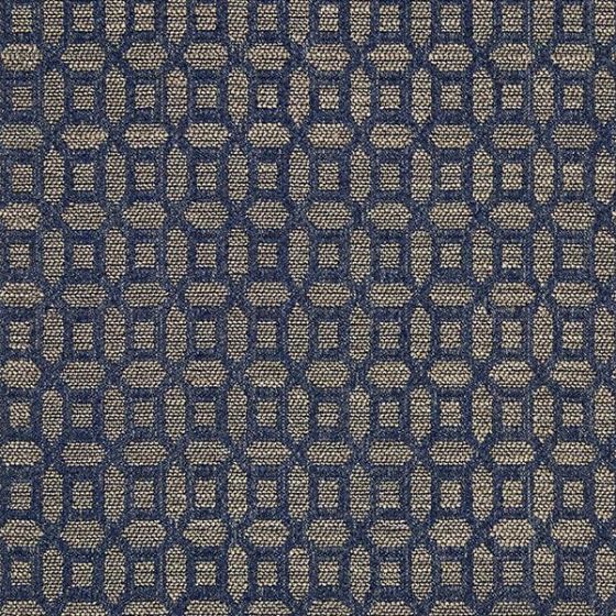 Kilimanjaro Curtain Fabric in Indigo