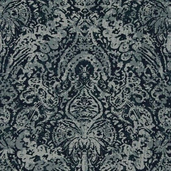 Manhattan Curtain Fabric in Midnight Blue