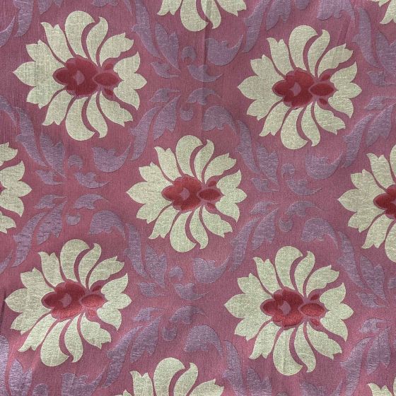 Modern Damask Raspberry Gold 2.3 Mtr Roll End